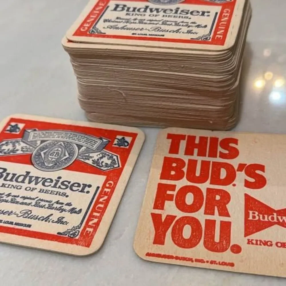 52 Vintage Budweiser Beer Coasters